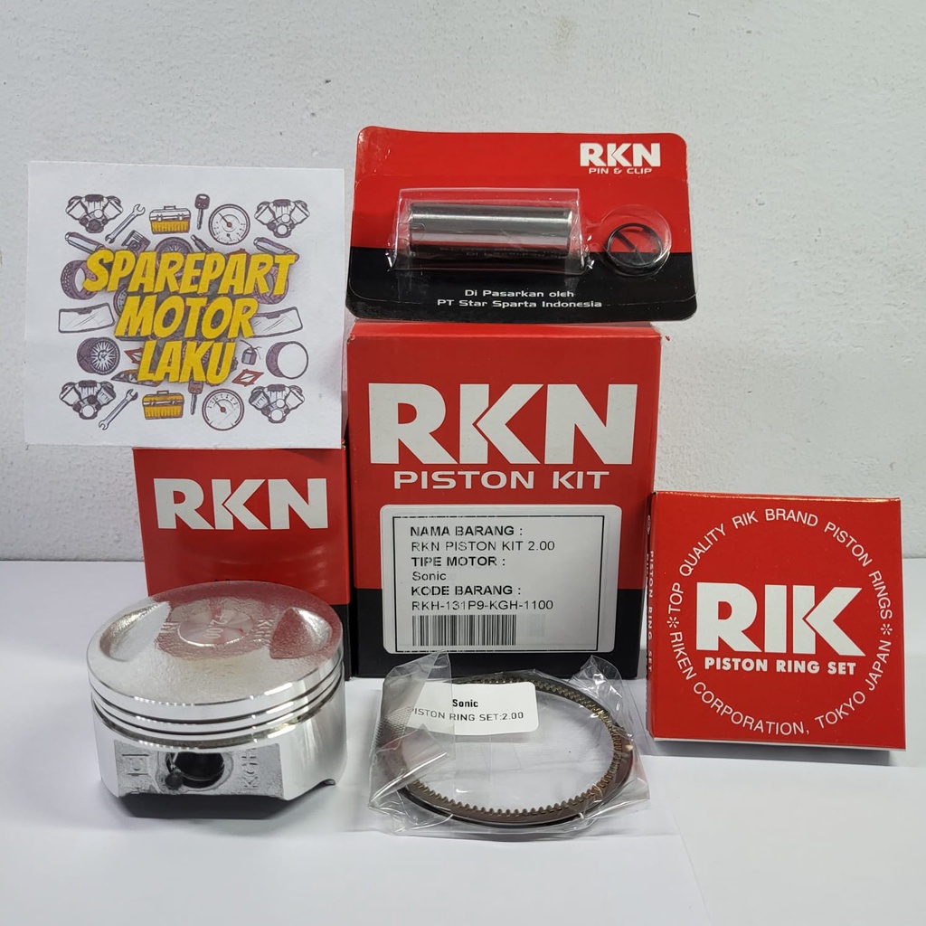 Jual piston kit / seher paket CS1 / SONIC125 RKN RIK RIKEN std 25 50 75 ...