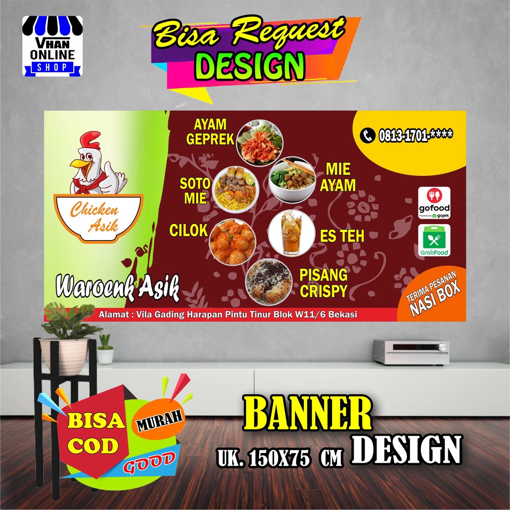 Jual Spanduk Banner Jualan Makanan Dan Minuman Warung Makanan Minuman Keren Bagus Shopee 4043