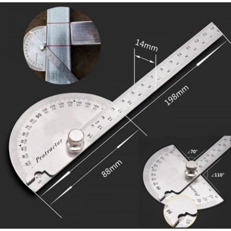 Jual Protractor penggaris busur derajat maesuring ruler 14,5cm 180 ...