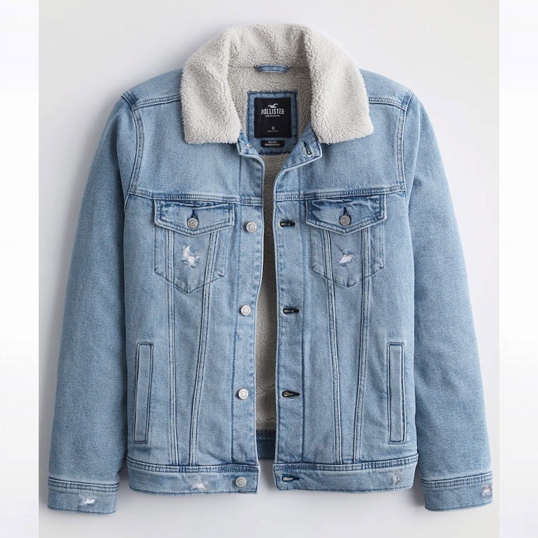 Hollister stretch denim outlet trucker jacket