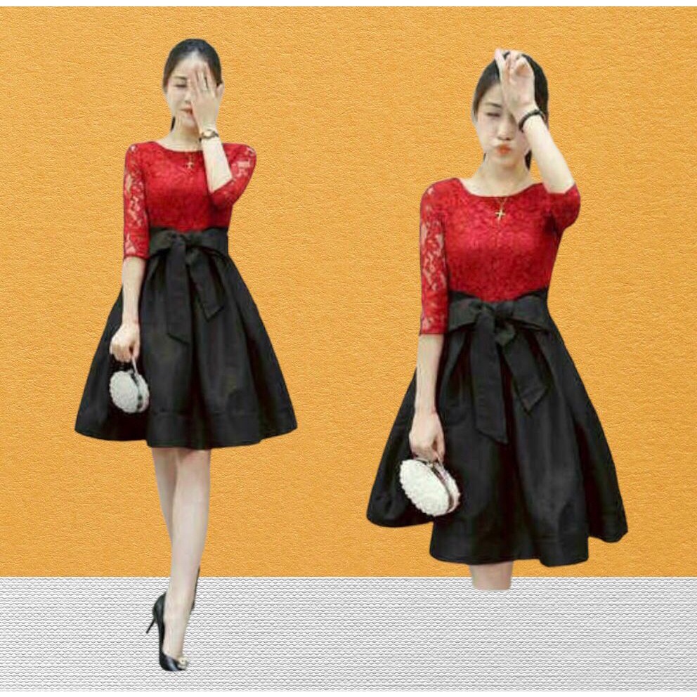 Jual Baju Kondangan Wanita Dress Brokat Pesta Tile Gliter Dress Brukat ...