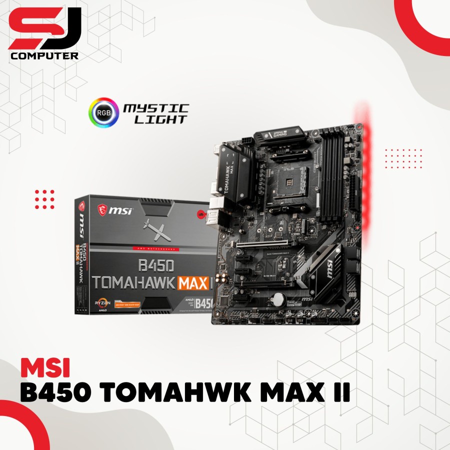 Jual MSI B450 TOMAHAWK MAX II MOTHERBOARD AMD AM4 | Shopee Indonesia