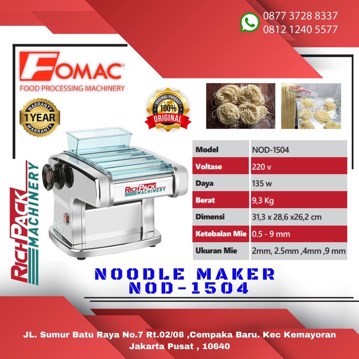 Jual Mesin Pencetak Mie Noodle Maker Nod Fomac Original Shopee