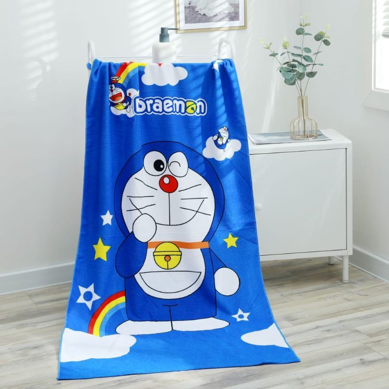 Jual Handuk gambar doraemon ukuran 140x70/handuk Doraemon/handuk