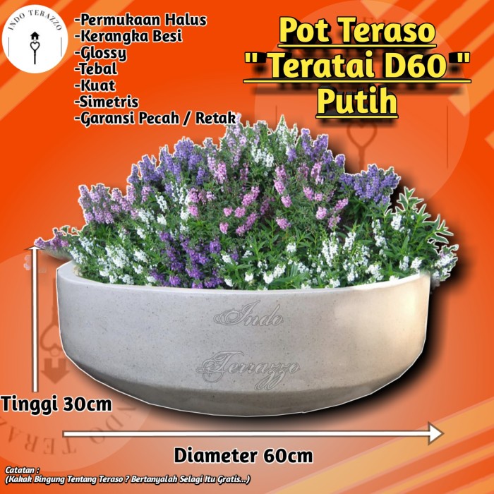 Jual Pot Besar Tipe Teratai Teraso Marmer Pot Bunga Besar Teraso Pot Teraso Indo Terrazzo