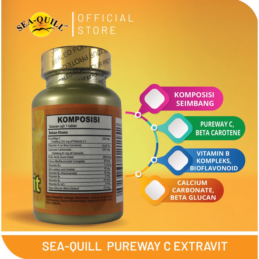 Jual Sea Quill PureWay C EXTRAVIT 30 tabs suplemen meningkatkan daya ...
