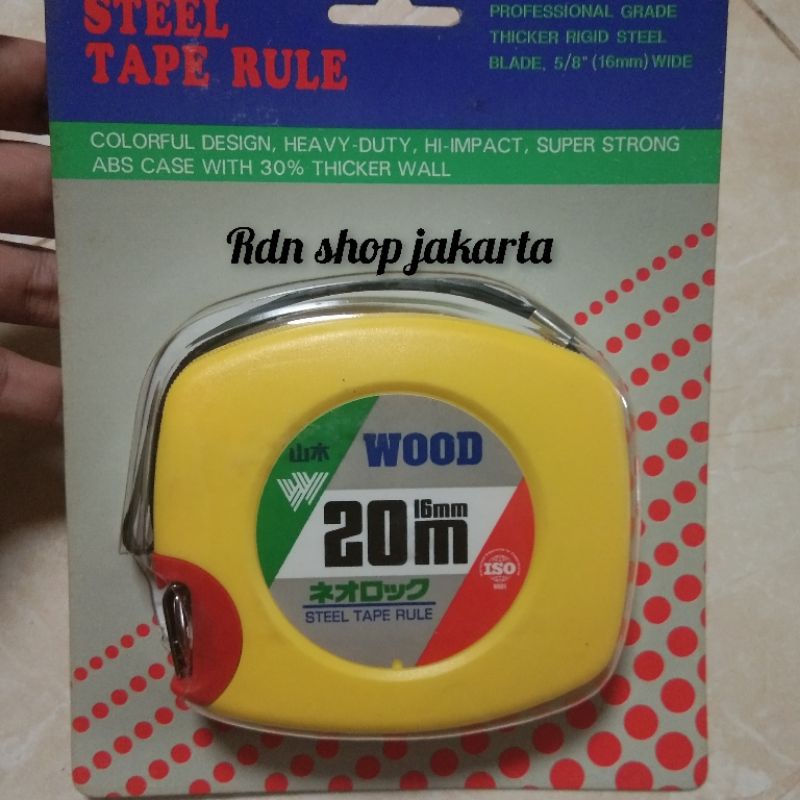 Jual promo Meteran Rool Pita Baja panjang 20 Meter Merk WOOD original ...