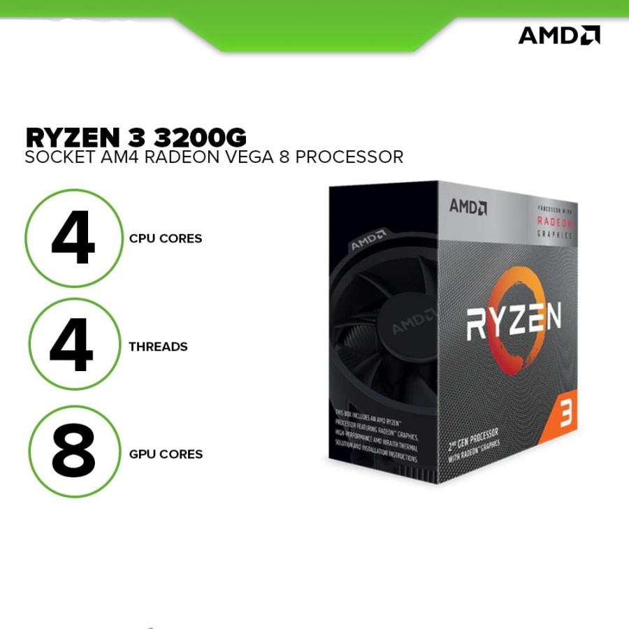 CPU ryzen5 3400g 8g AMD] Ryzen 5 3400G 3.7GHz 4-Core 8-Threads CPU Processor 65W