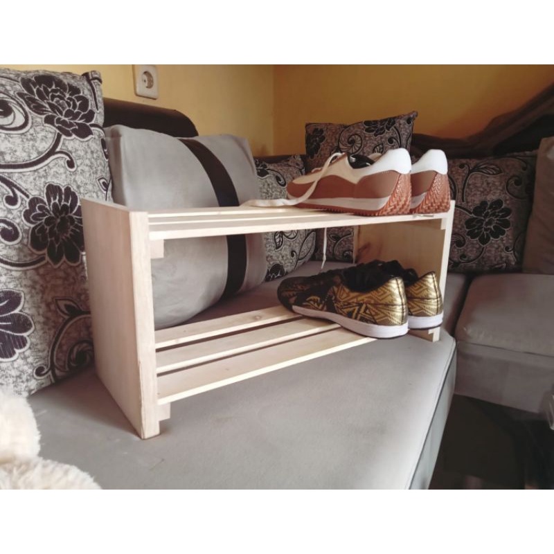 Jual RAK SEPATU KAYU 2 TAHAP | Shopee Indonesia