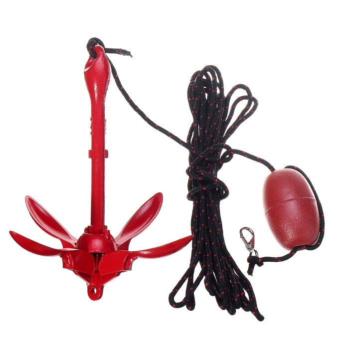 ISURE MARINE Kayak Anchor Kit - 3.5 Lb Folding Grappling Anchor With 8m Rope And Storage Bag