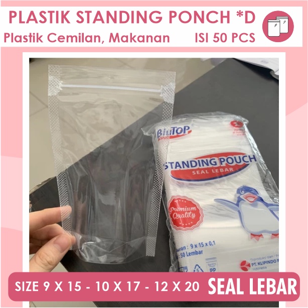 Jual Standing Pouch Double Seal Plastik Kemasan Cemilan Plastik Klip