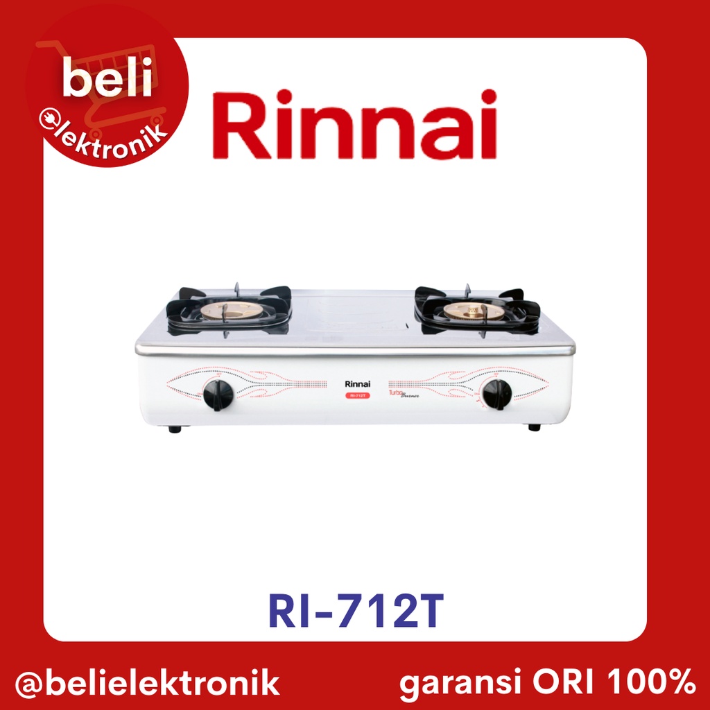 Jual RINNAI Kompor Gas Dua (2) Tungku Stainless Steel Api Besar Tornado ...