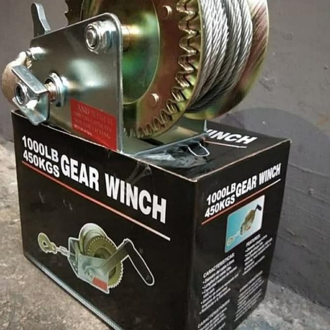 Jual Hand Winch Wire Rope 1000 Lbs 450 Kg Katrol Derek Alat Angkut