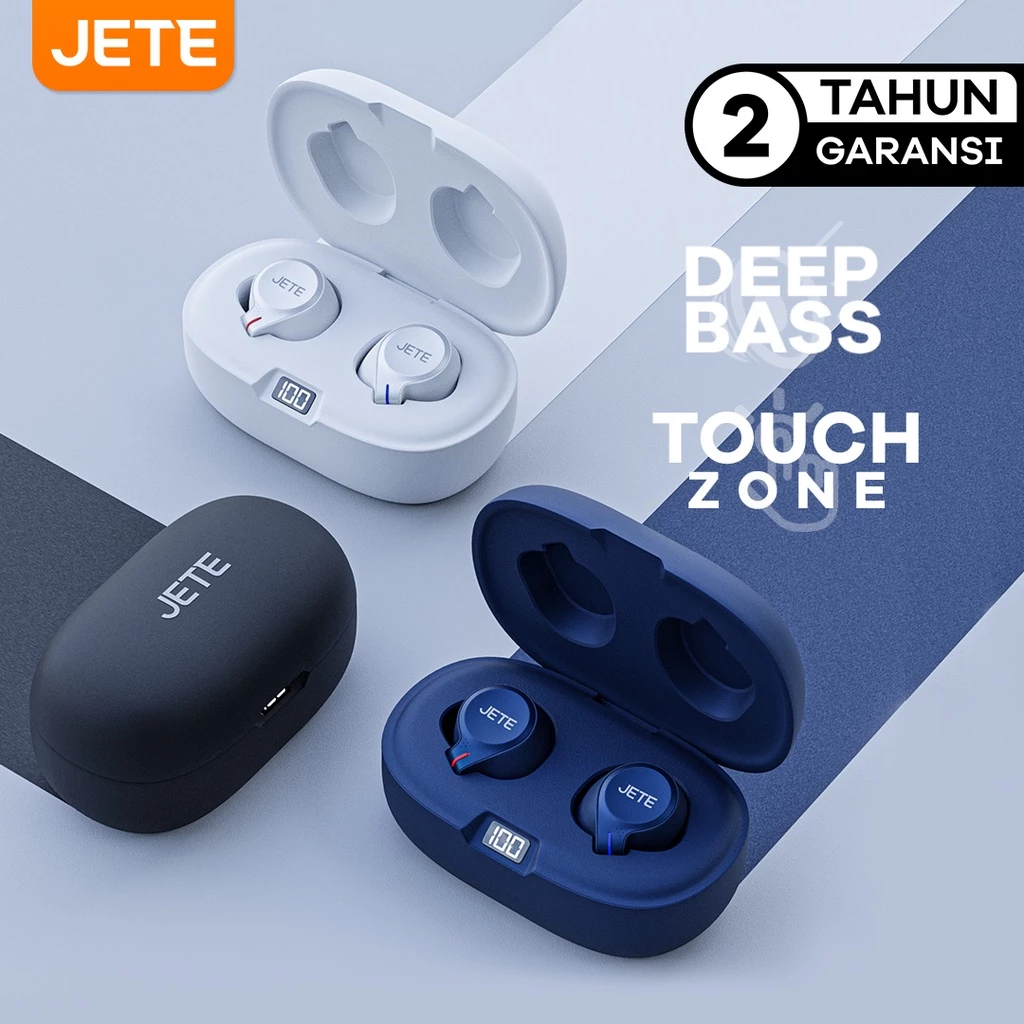 TWS - Headset Bluetooth - Earbuds JETE T1 with LED Display - Garansi 2 Tahun