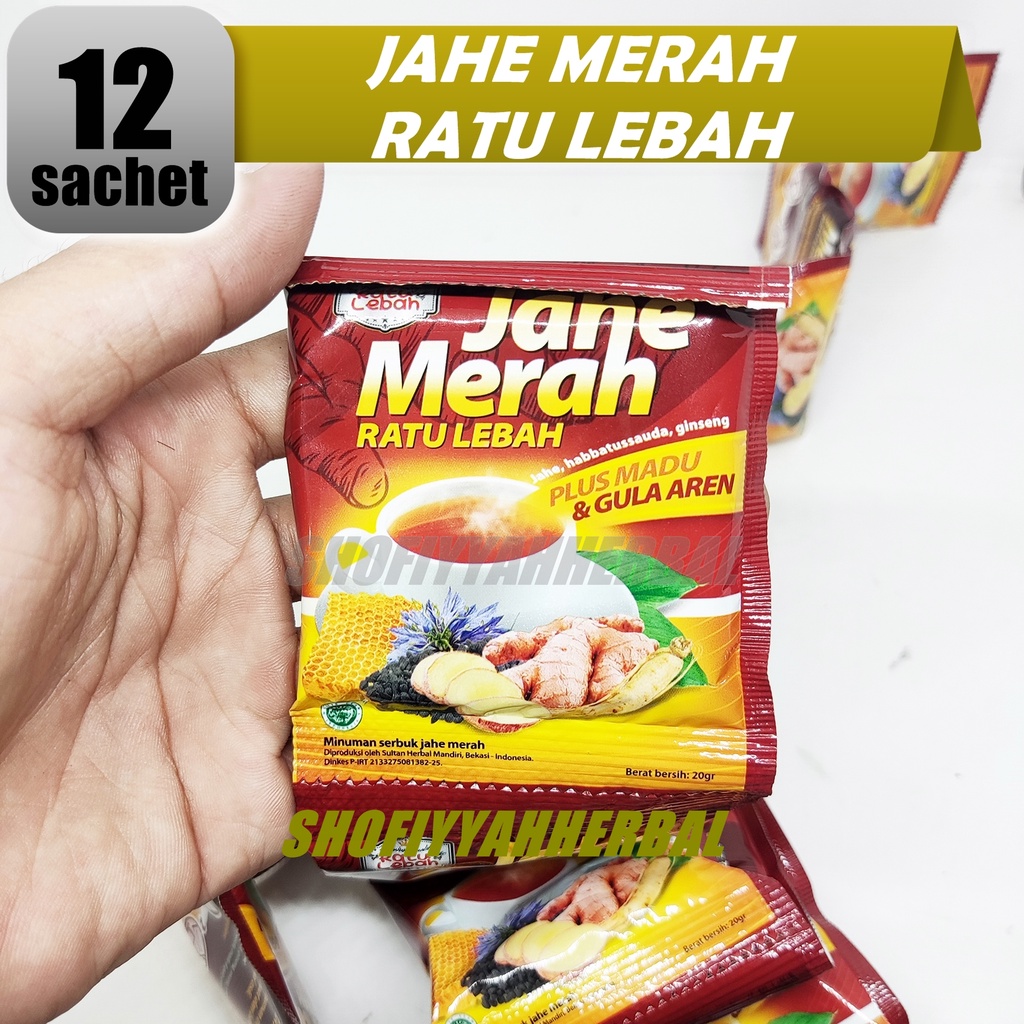 Jual JAHE MERAH GULA AREN RATU LEBAH 10 SC Sachet Plus Madu | Shopee ...