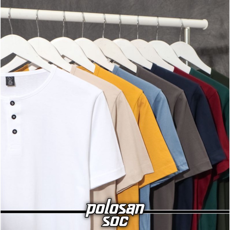 Jual Polosan Kaos Polos Kancing Kaos Henley Unisex Bisa Cod