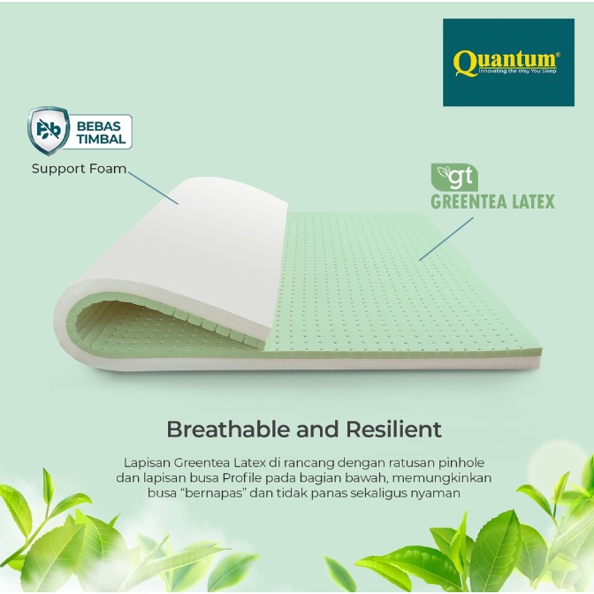 Jual Mattress Topper Quantum Greentea Latex DNA 12 Cm 90 100 120 140 ...