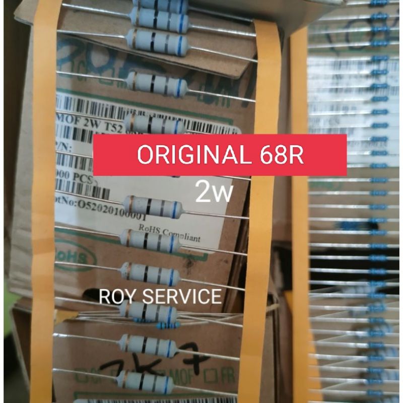 Jual Resistor 68 Ohm 2W Original Taiwan / R 68 Ohm 2W Original Taiwan ...