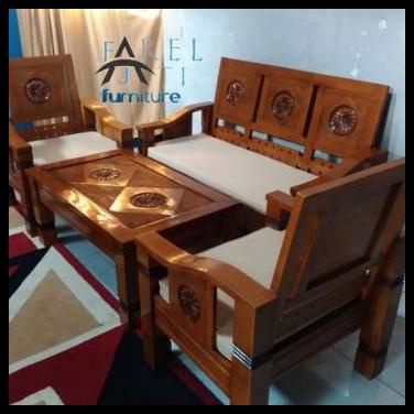 Jual Kursi Tamu Flamboyan Minimalis Kayu Jati Plus Busa Duduk Set 311 ...