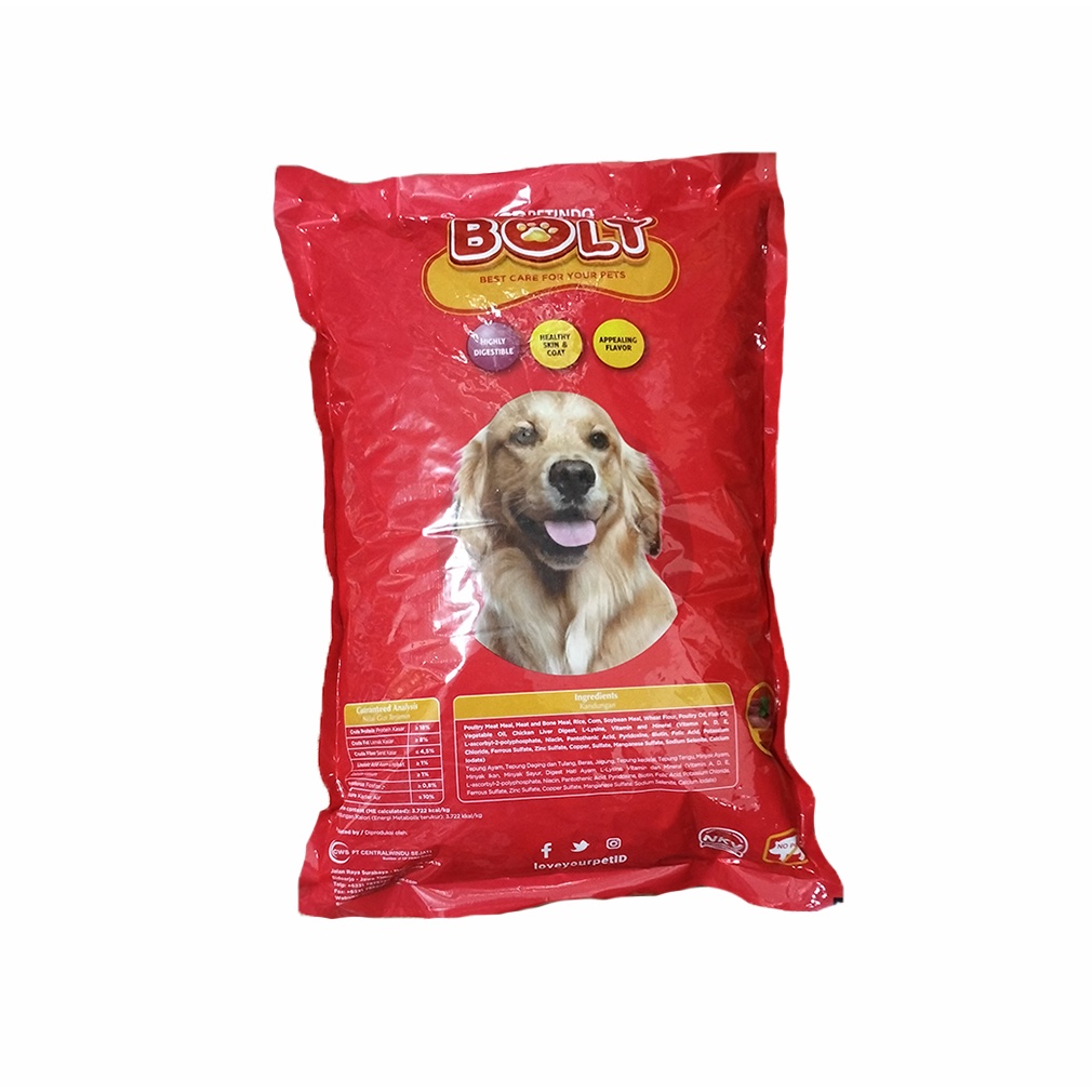 Jual MAKANAN ANJING BOLT DOG FOOD BEEF BULAT 1 KG - KEMASAN REPACK ...