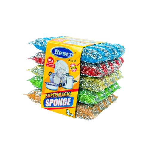 Jual Super Magic Sponge Spons Bantal Busa Cuci Piring Panci Sabut isi 5 ...