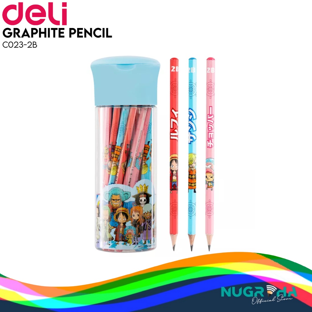 Jual Deli Graphite Pencil / Pensil Kayu 2B ONE PIECE Kualitas Bagus