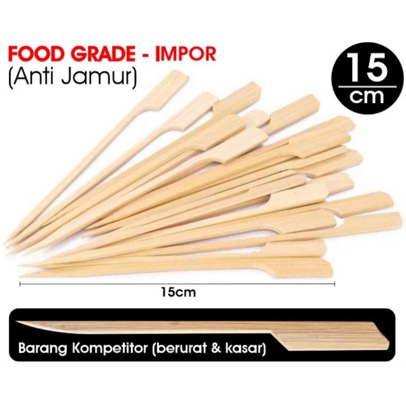 Jual Tusuk Sate Jepang Tusuk Sate Dayung Skewer Tusuk Bendera 15cm