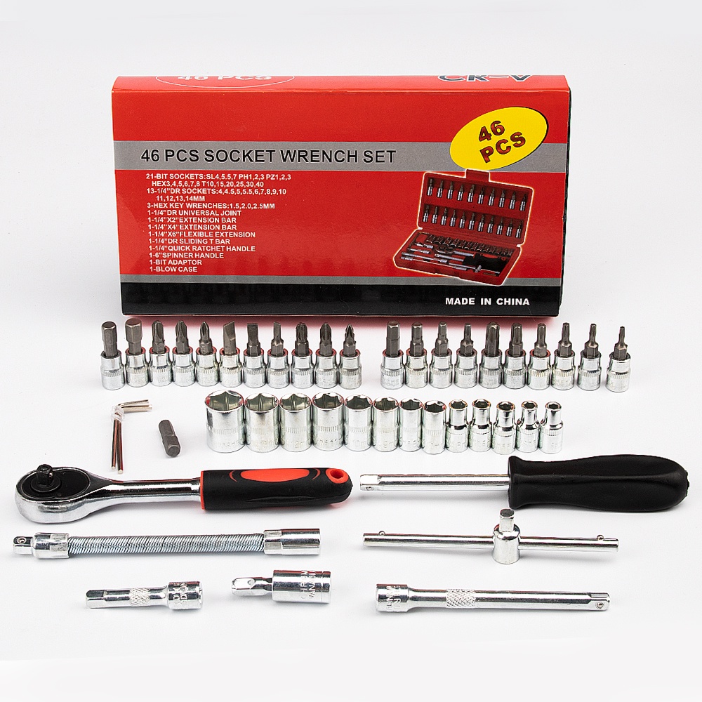 Jual (COD) JLD 46pcs Murah Socket Wrench Pas Socket Set 1/4 Car Repair ...