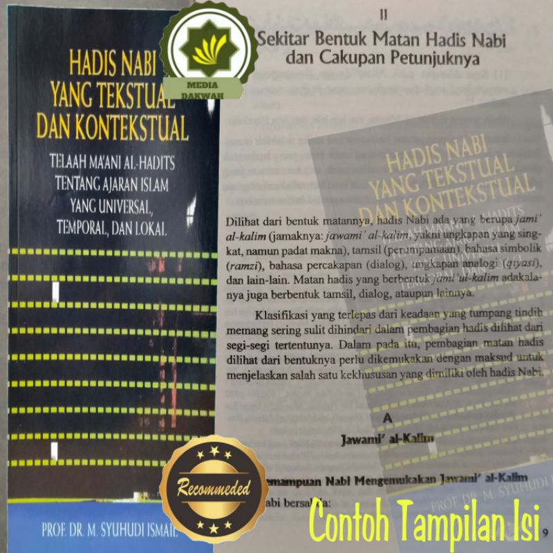 Jual Buku Membahas HADIS NABI yang TEKSTUAL dan KONTEKSTUAL Telaah ...