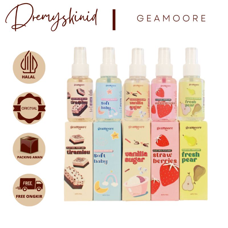 Jual GEAMOORE CLOTHES PARFUME TAHAN LAMA BPOM 70 ML | Shopee Indonesia