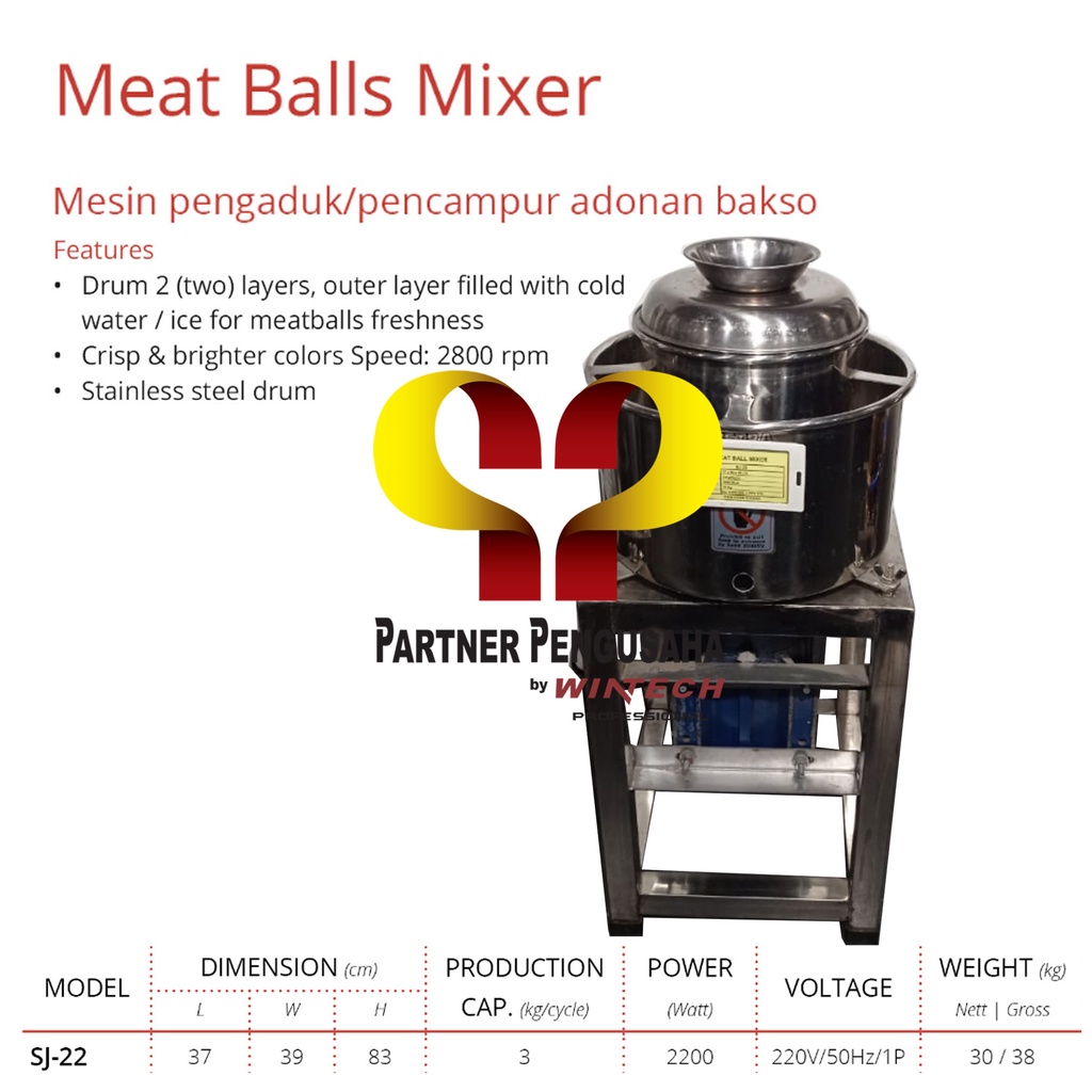 Jual Getra Sj 22 Meat Ball Mixer Mesin Pencampur Pengaduk Pembuat