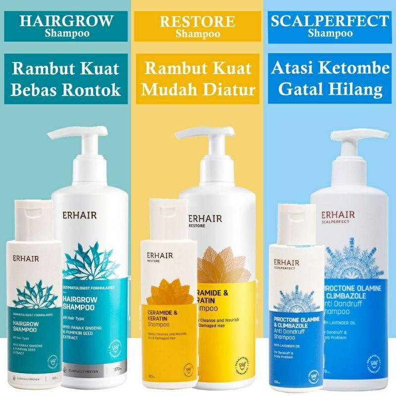 Jual ERHA Shampoo All Varian l Hairgrow l Restore l Scalperfect l
