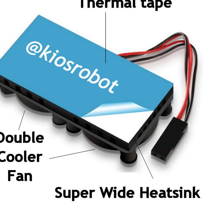 Jual Dual Heatsink Fan Raspberry Pi 4 Thermal Tape Pendingin Super ...