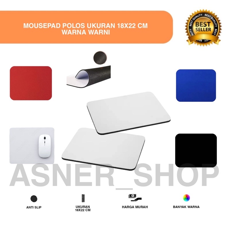 Jual Mouse pad Polos 18X22 Alas Mousepad Gaming / kantor Game Standar
