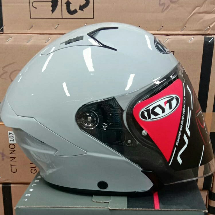 Jual HELM KYT NFJ PLAIN ASPHALT GREY GLOSS HELM HALF FACE HELM KYT