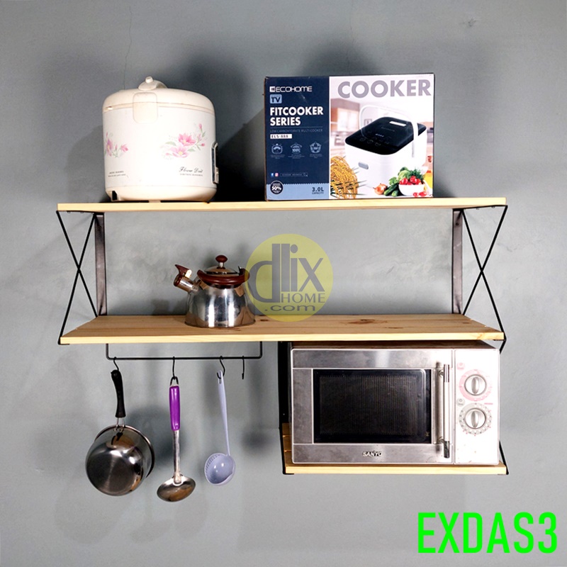 Rak dapur gantung kitchen set atas minimalis industrial serbaguna lebar 30 cm EKDAS3