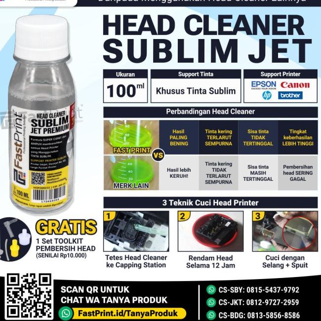 Jual Head Cleaner Sublim Jet Premium Fast Print 100 ML | Shopee Indonesia
