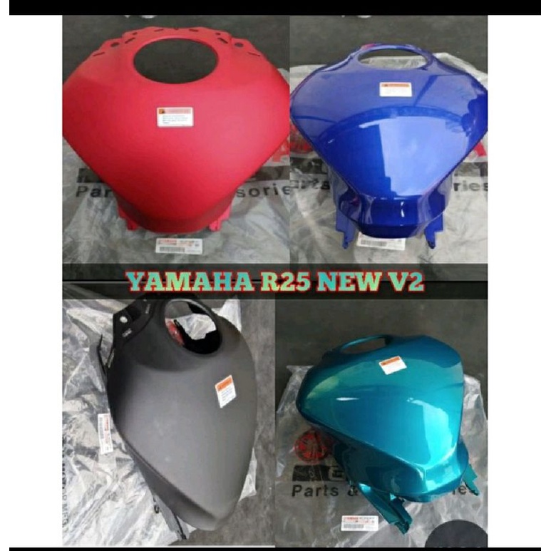 Jual TANK SIDE COVER BS7 YAMAHA R 25 R25 NEW V2 MERAH HITAM BIRU ASLI ...