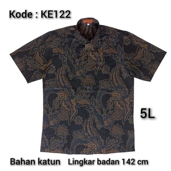 Jual Kemeja Batik Pria Jumbo L Big Size Lengan Pendek Katun Hem Batik Pria Rg Fd Shopee