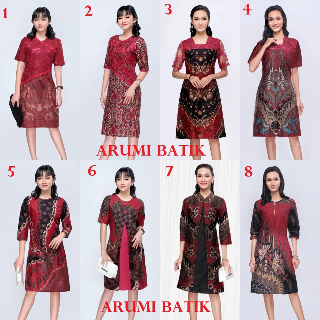 Jual Dress Seragam Wanita Batik Natal Paduan Suara Koor Brukat Merah Maroon Mix 1 Shopee Indonesia 