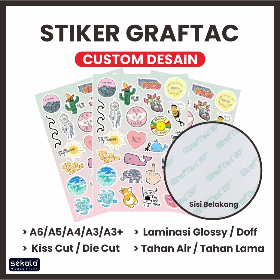 Jual Stiker Graftac Custom A3 A4 A5 A6 Kiss Cut Die Cut