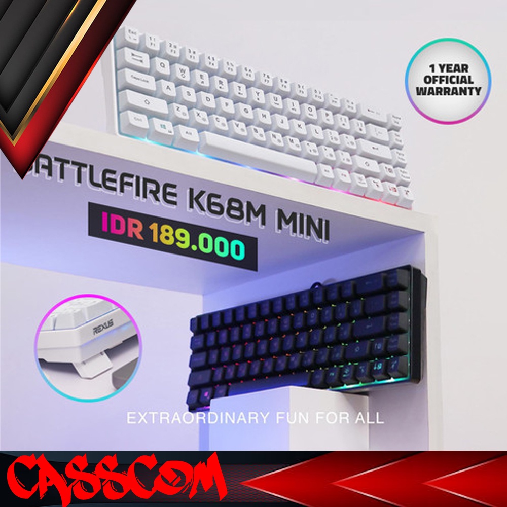 Jual Rexus Keyboard Gaming Mini Battlefire K68M Shopee Indonesia