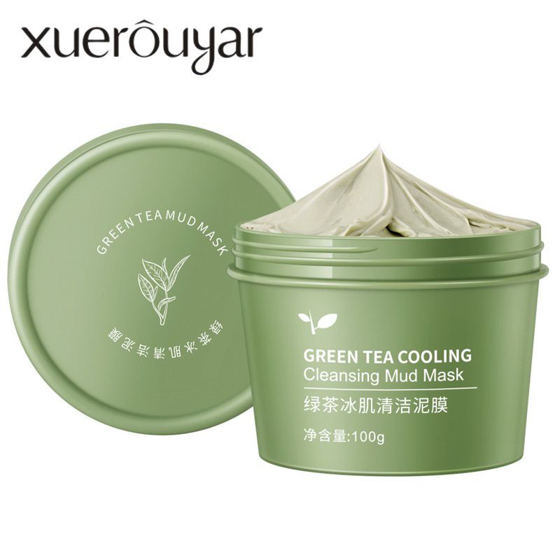 Jual Xuerouyar Masker Wajah Green Tea Cooling Cleansing Mud Mask Clay 100 gram Shopee Indonesia