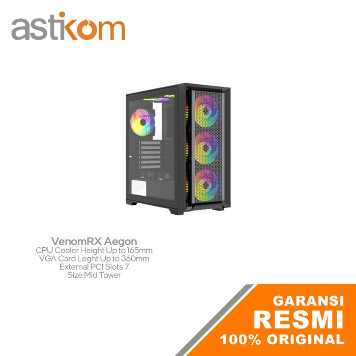 Jual Casing PC VenomRX Aegon ATX + 4Fan | Shopee Indonesia