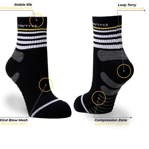 Jual Tiento Compression Socks To Go Black Quarter Anti Bacterial ...