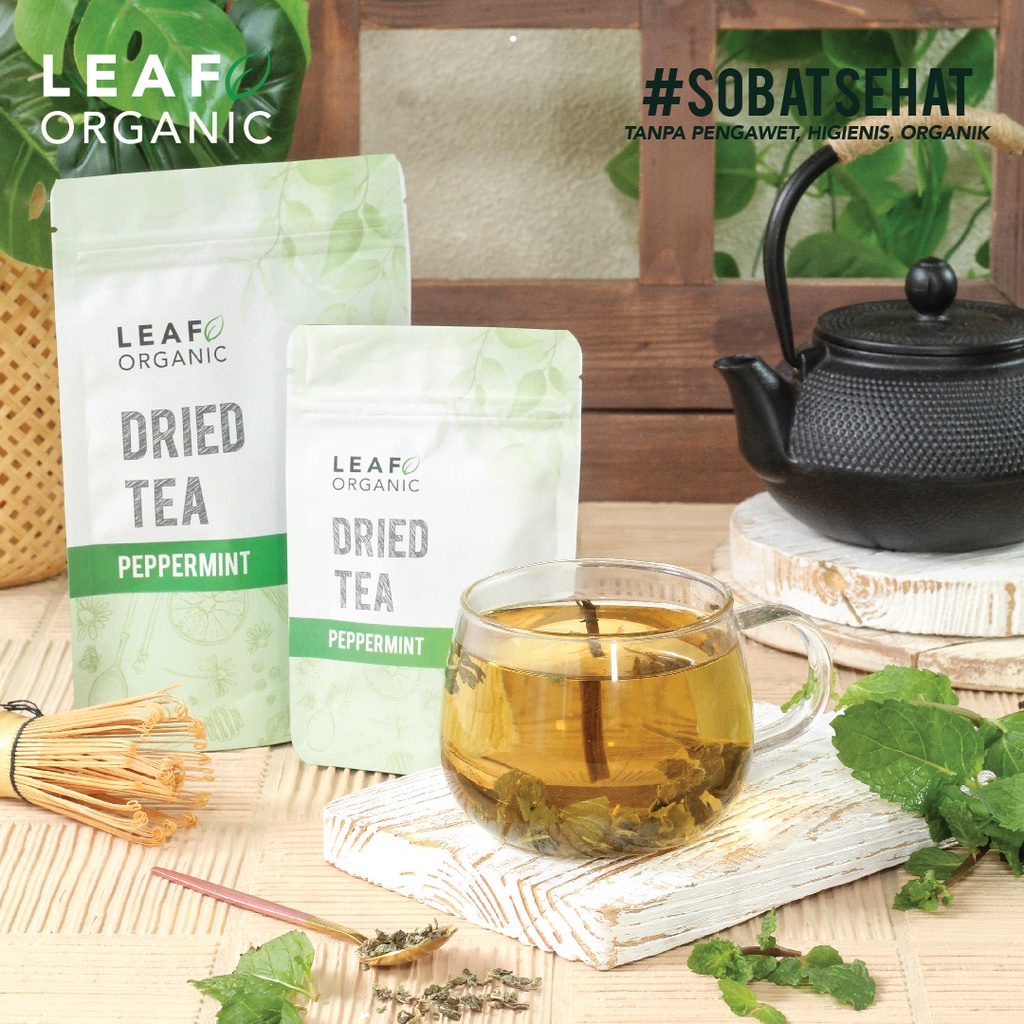 Jual Teh Daun Peppermint Kering LEAF ORGANIC Dried Tea Mint Premium ...