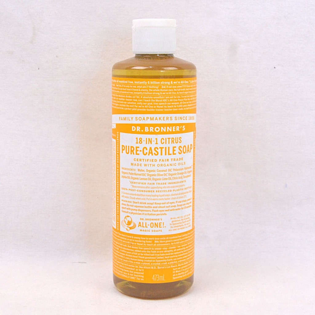 Jual Drbronners Sabun Organik Castile Liquid Soap Citrus 473ml Shopee Indonesia 8264