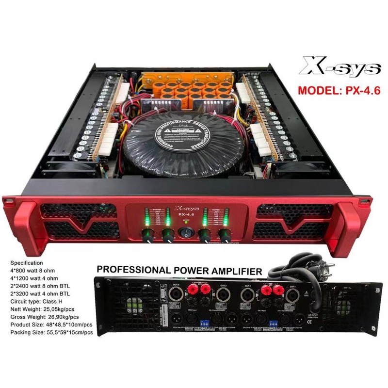 Jual XSys Power Amplifier Type PX4.6 Original Profesional Amplifier