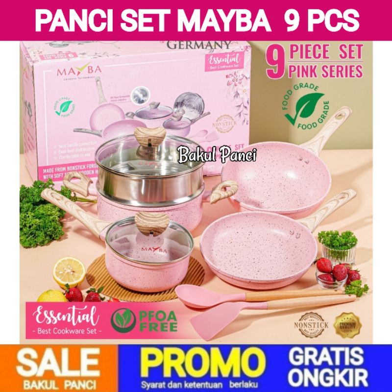 Jual Panci Set Mayba Essential Pc Gohappy Frypan Wok Milkpan Saucepan Casserole Granite