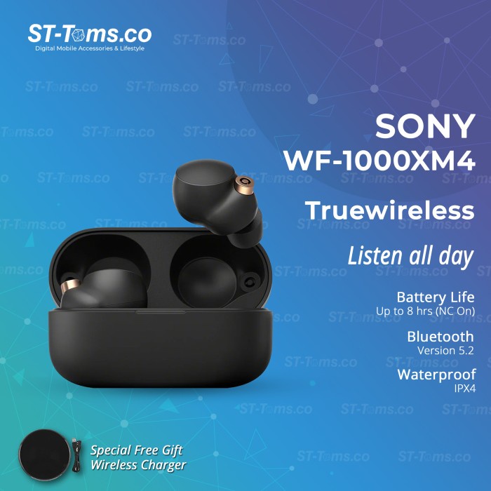 Jual Sony Wf 1000xm4 Wf1000xm4 Wf 1000xm4 Noise Cancelling Bluetooth Earbud Black Shopee 3017